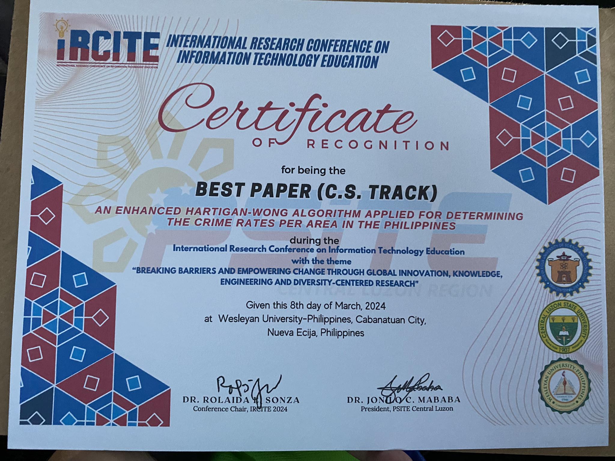 certificate BSCS