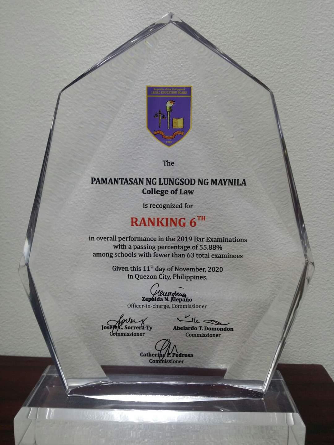 PLM College of Law is 6th top performing law school in 2019 Bar exams 