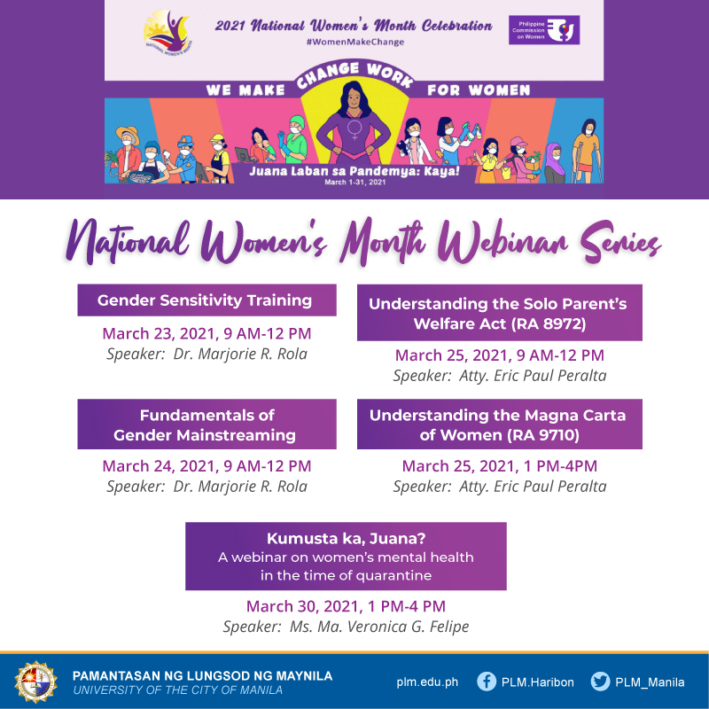 Join PLM's National Women's Month webinar series  
