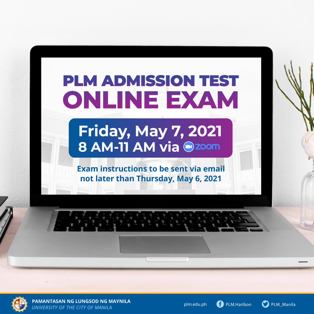 Advisory on PLMAT online exam on May 7, 2021