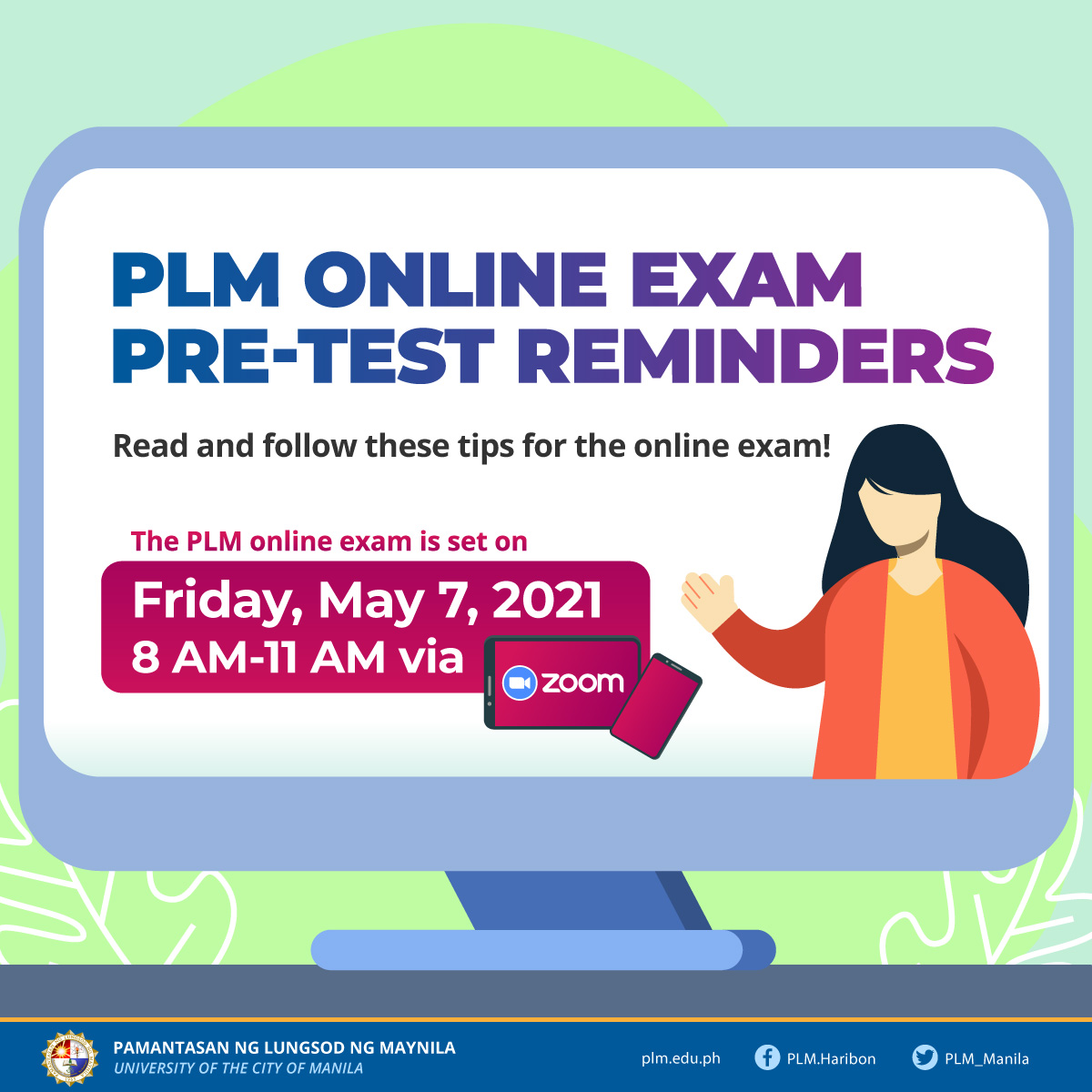 Instructions for PLM Online Exam takers for AY 2021-2022