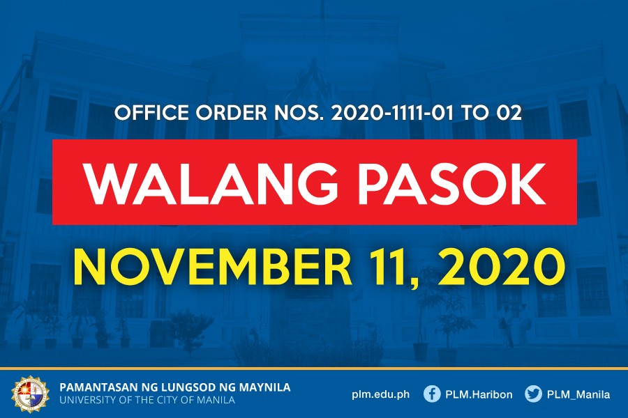 Classes, work suspended on Nov. 11, 2020
