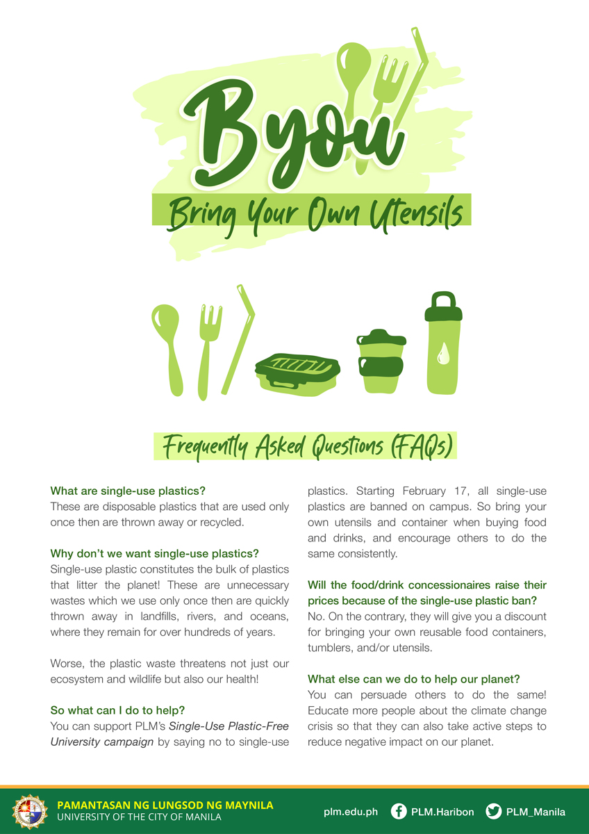 PLM's Plastic-free campaign: Bring Your Own Utensils