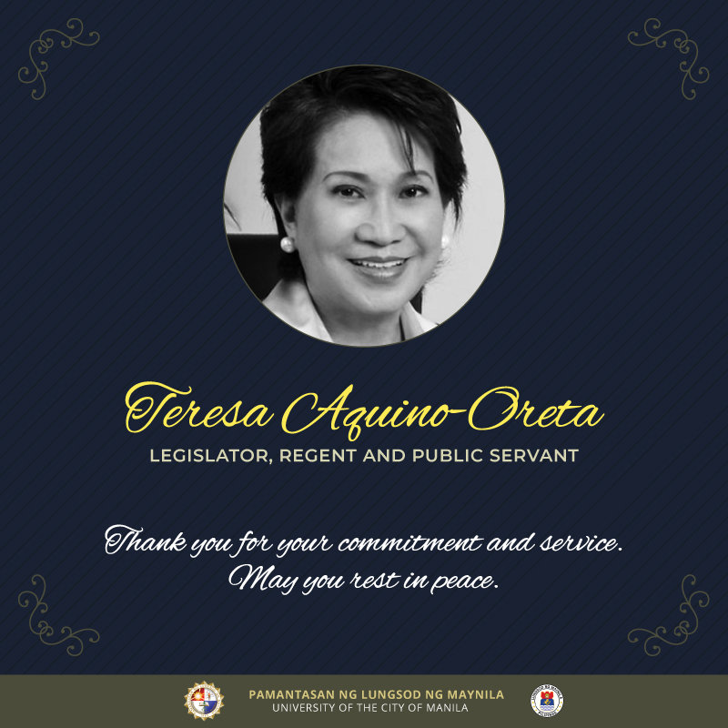 PLM mourns passing of Sen. Aquino-Oreta